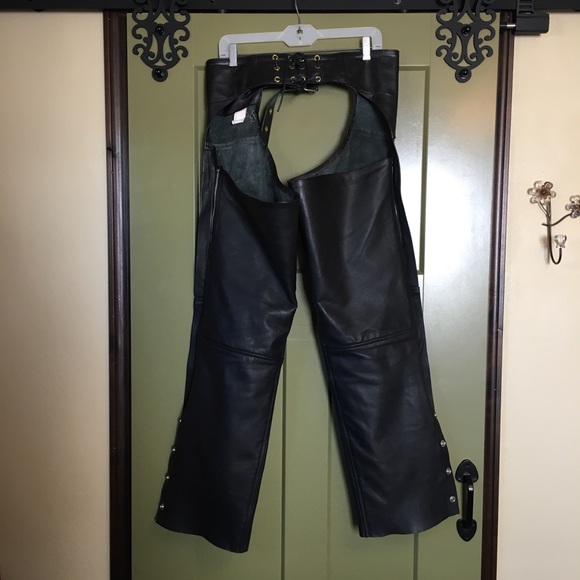 RiverRoad Leather Motorcycle Riding Chaps ~ Long - Picture 3 of 15